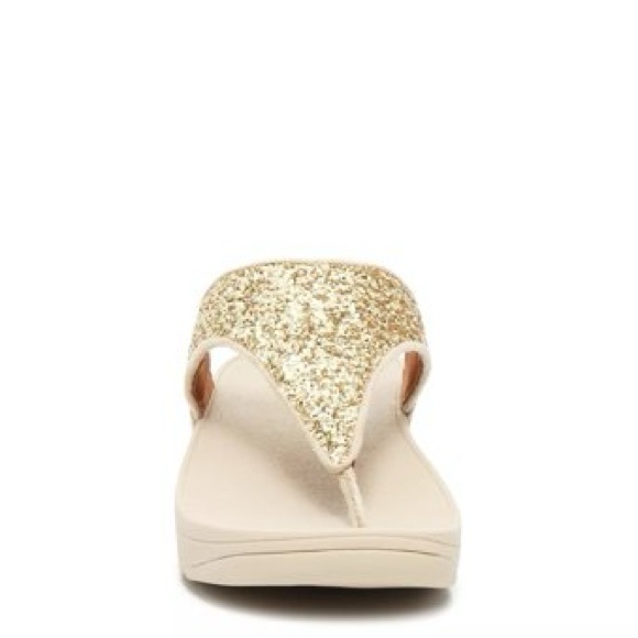 FITFLOP SHIMMA GLITTER TOE POST SANDALS GOLD METALLIC 8 - Picture 4 of 12